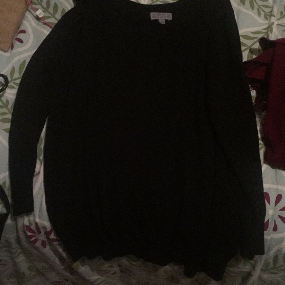 Scoop Neck Black Sweater